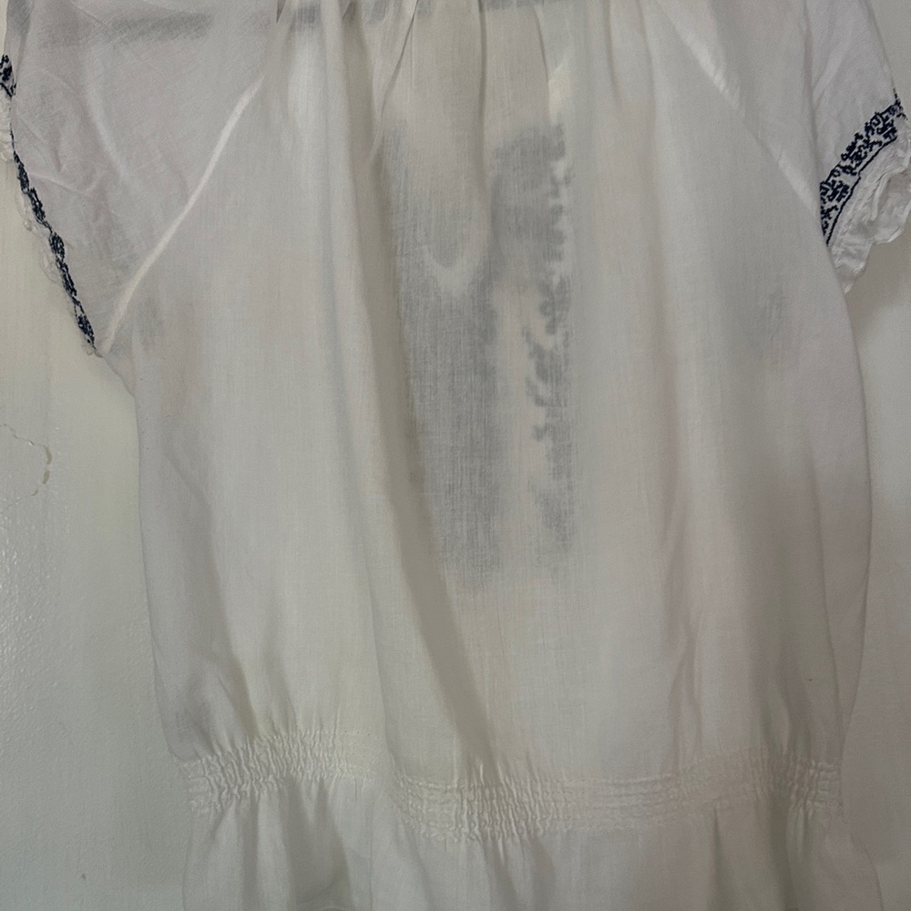 Embroidered Short Sleeve Peasant Top - Picture 5 of 8